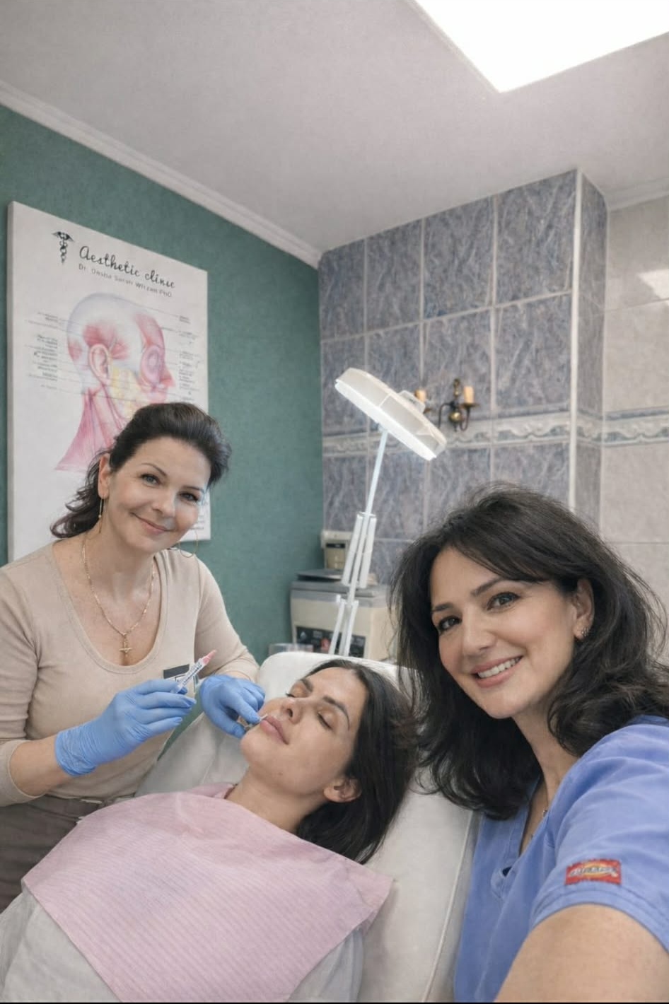 MUDr. Jana Palková pri aplikácii kyseliny hyalurónovej